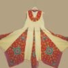 Yellow & Red Ethnic Flare Kurti with Mirror Print