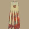 Yellow & Red Ethnic Flare Kurti with Mirror Print