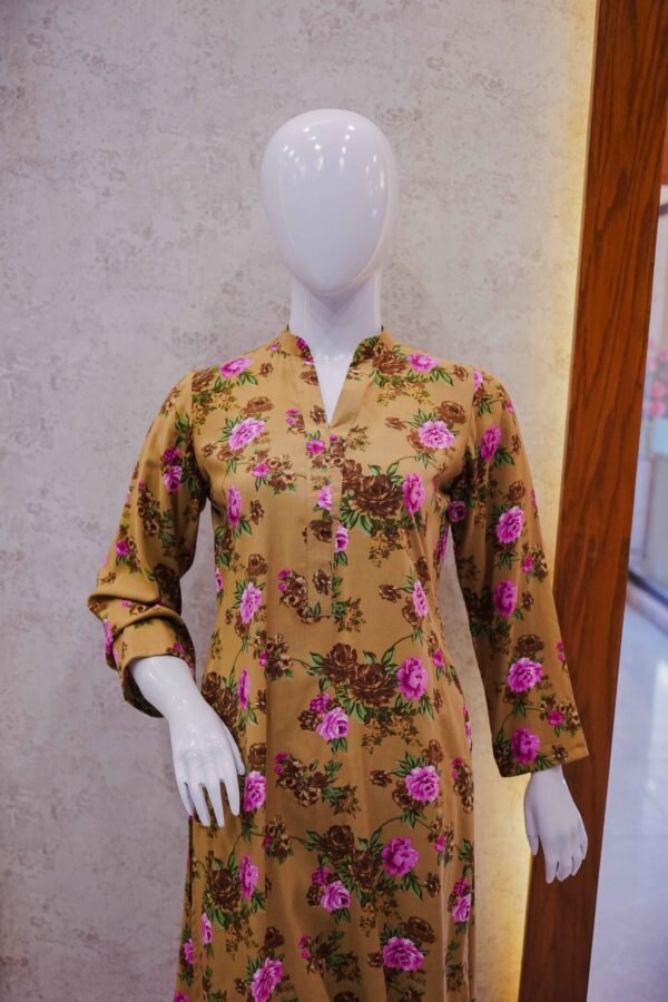 Beige Floral Printed Lawn 2-Piece – Casual Chic