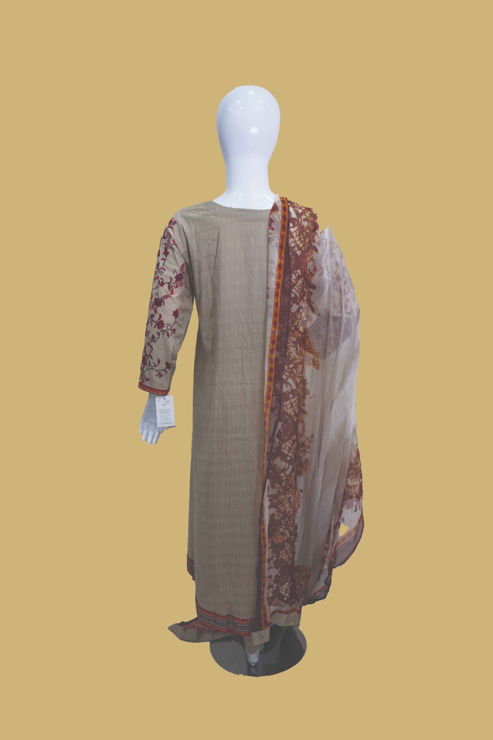 Beige Rust Embroidered Grace Set