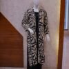 Black 2-Piece Set with Bold Cream Printed Coat