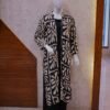 Black 2-Piece Set with Bold Cream Printed Coat