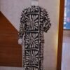 Black 2-Piece Set with Bold Cream Printed Coat