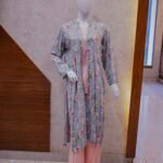 Blush Pink 2-Piece Suit with Dusty Blue Floral Coat