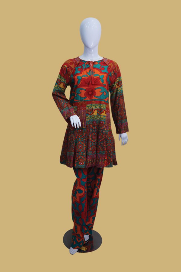 Boho Chic Multicolor Printed Tunic Set