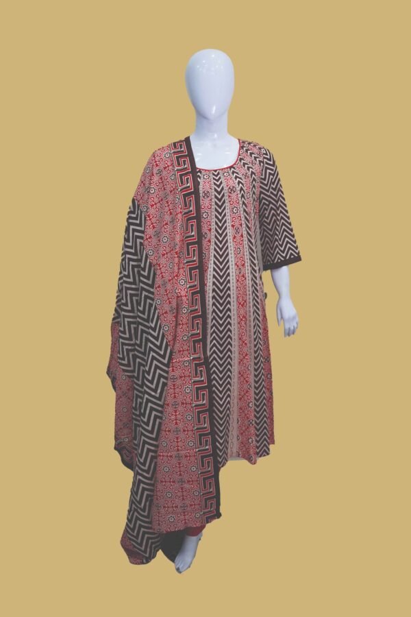 Bold Red & Black Ethnic Fusion Kurti Set