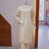 Buttery Beige Floral Kurti Set – Soft Elegance