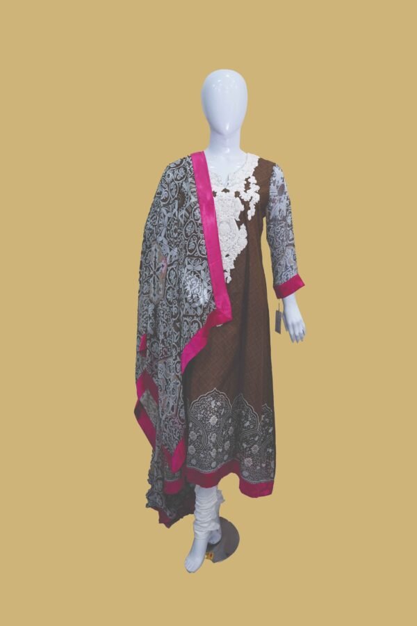 Chic Brown & Pink Dua Fashion Kurti Set