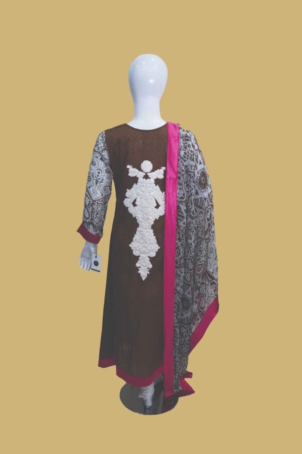 Chic Brown & Pink Dua Fashion Kurti Set