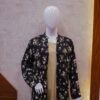Classic Beige 2-Piece Set with Black Floral Coat