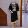 Classic Black & Beige 2-Piece Embroidered Set