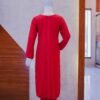 Classic Red Co-Ord Set with Pleated Neckline