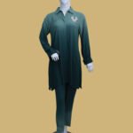 Dark Green Coordinated Suit with Embellished Details