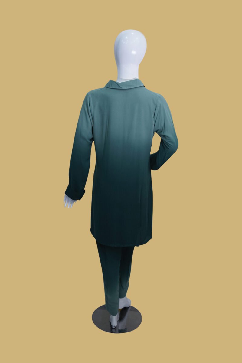 Dark Green Coordinated Suit with Embellished Details