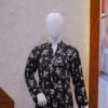 Elegant Black Floral Printed 2-Piece Suit