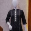 Elegant Black & White Embroidered 2-Piece Set