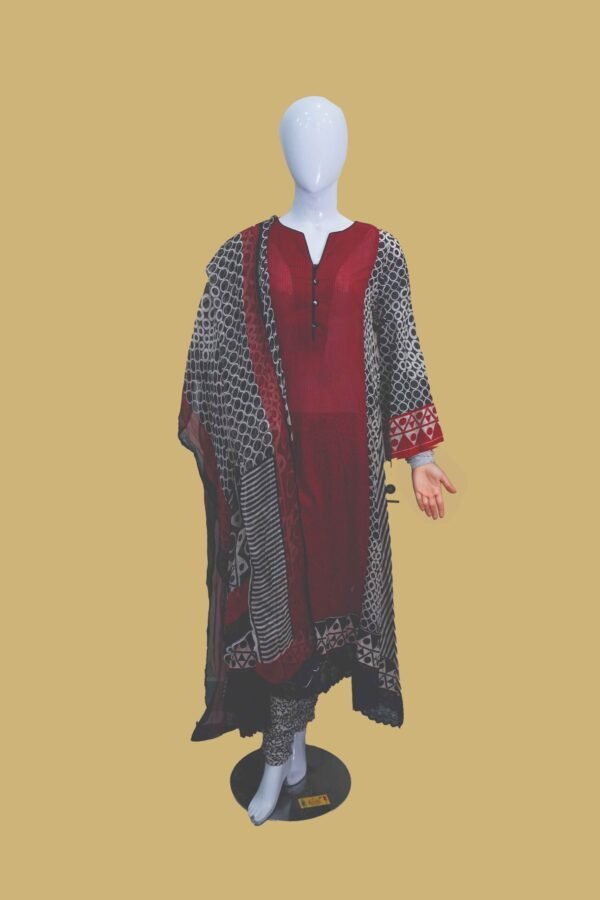 Elegant Red & Black Dua Fashion Kurti Set