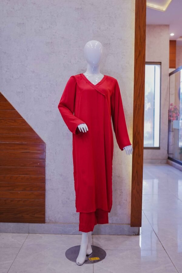 Elegant Red Solid Co-Ord Set