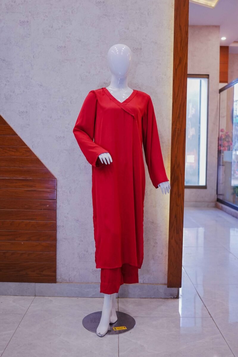 Elegant Red Solid Co-Ord Set