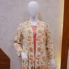 Elegant Rust 2-Piece Set with Floral Long Coat