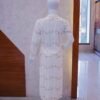 Elegant White Floral Embroidered Cotton Kurta