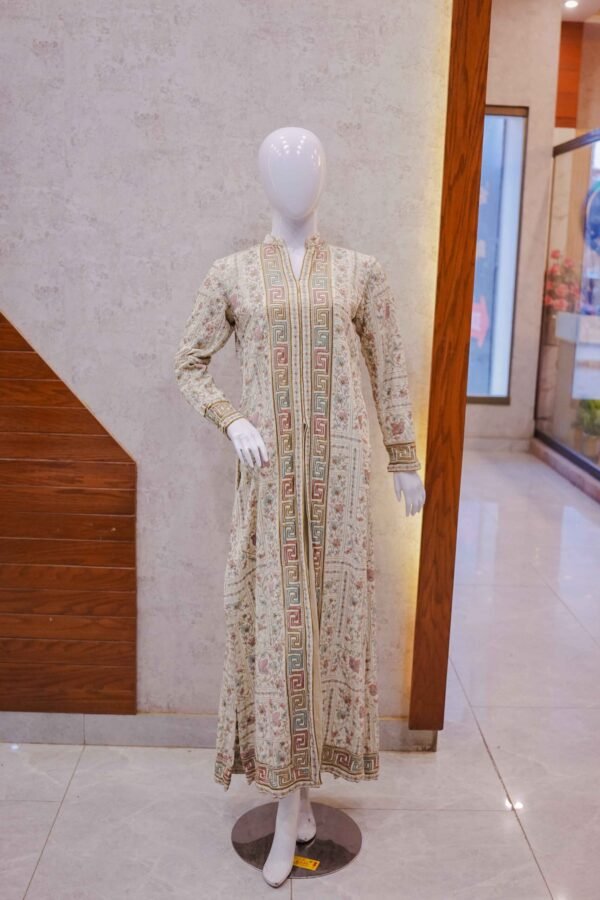 Embroidered Long Frock-Style Maxi