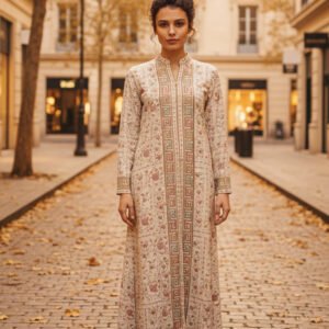 Embroidered Long Frock-Style Maxi