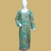 Emerald Green Floral Embroidered Shirt with Traditional Detailing