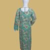 Emerald Green Floral Embroidered Shirt with Traditional Detailing