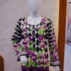 Geometric Floral Fusion 2-Piece Set – Black, White & Purple