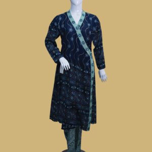 Indigo Blue Printed Wrap Style