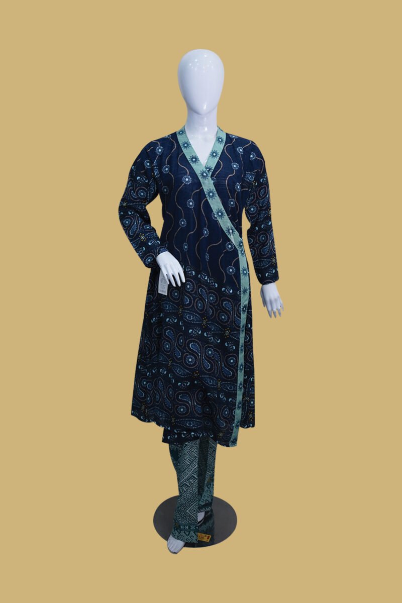 Indigo Blue Printed Wrap Style