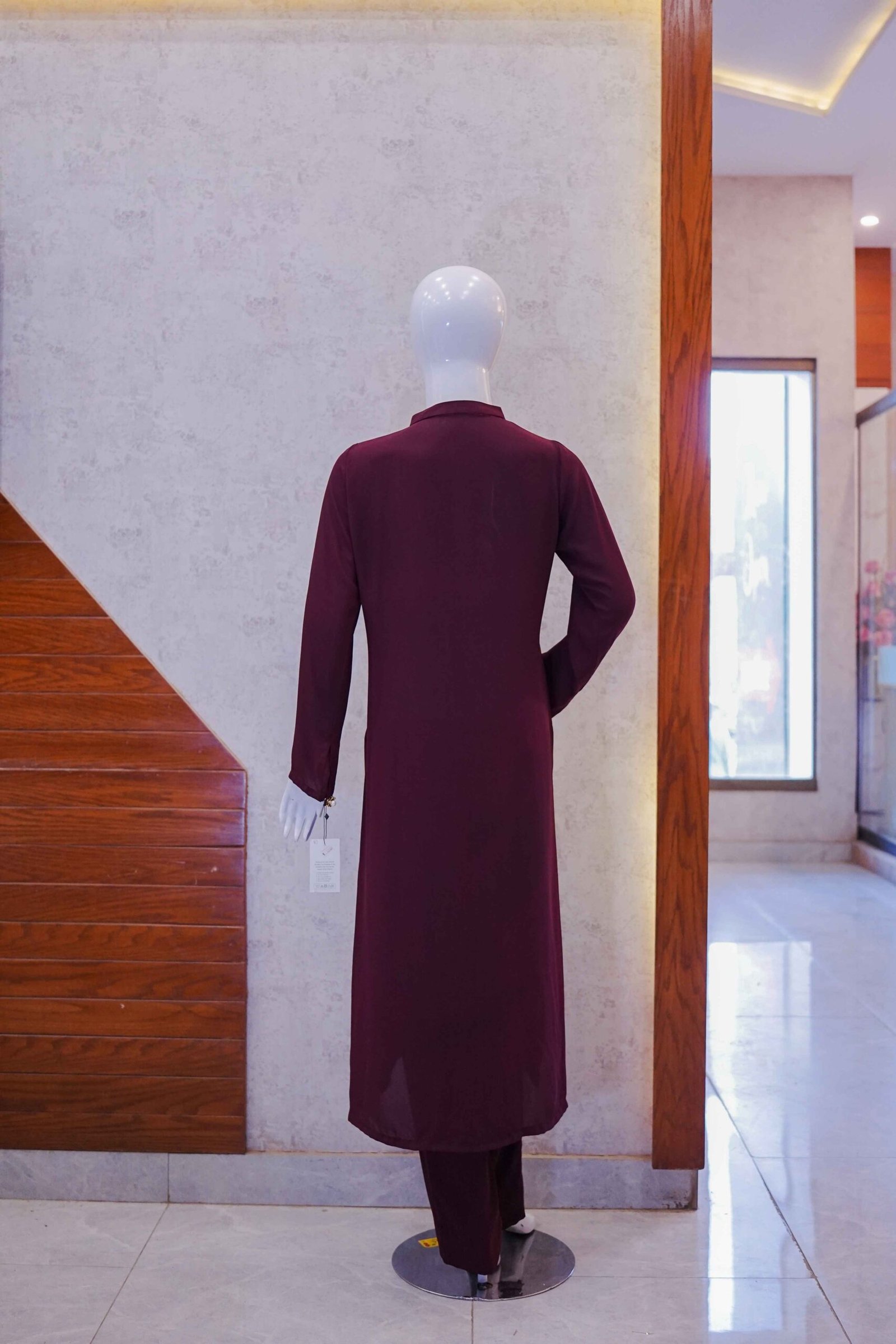 Maroon Embellished Front-Open Co-Ord Set