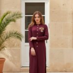 Maroon Embellished Front-Open Co-Ord Set