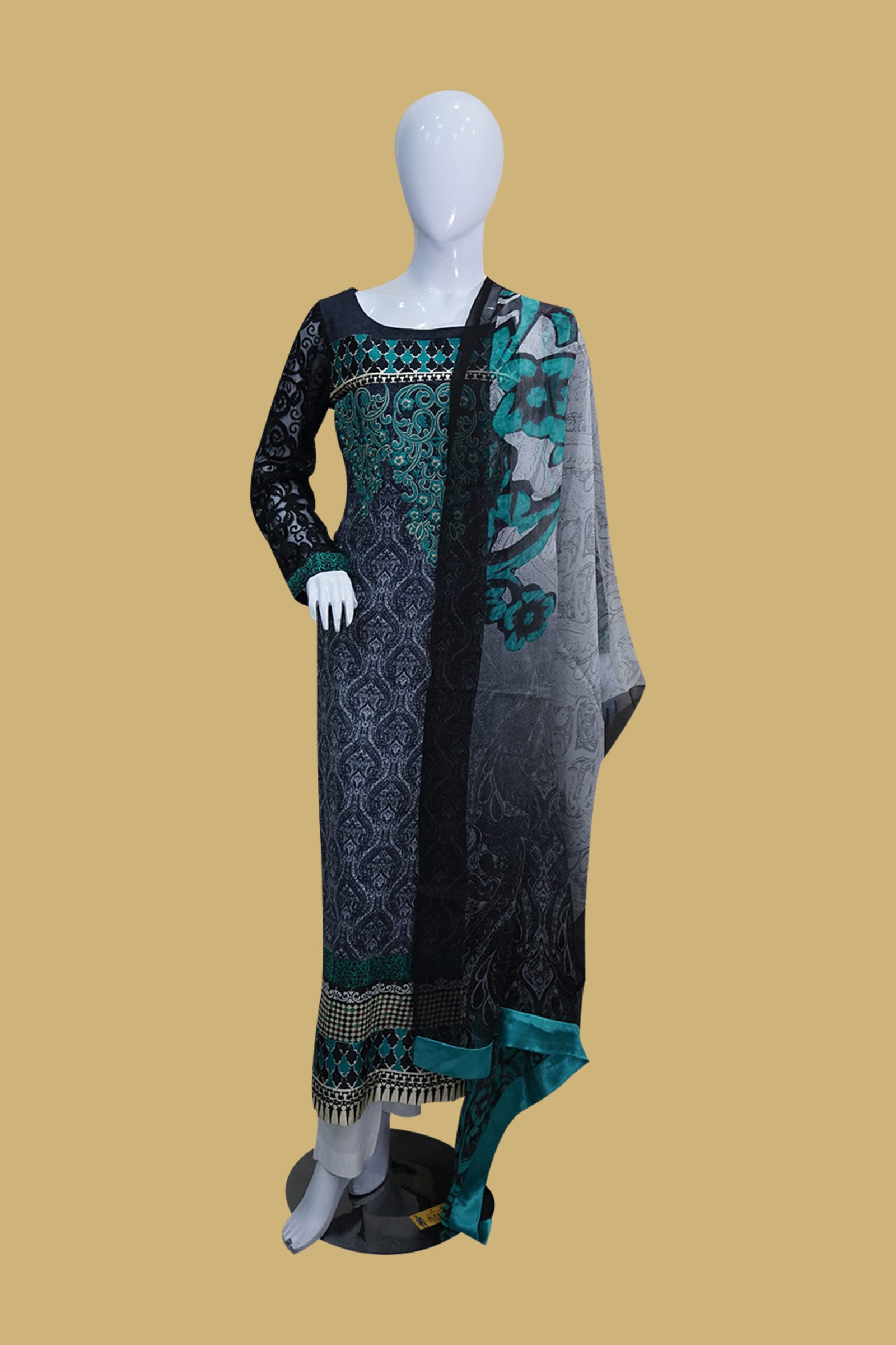 Midnight Teal Printed Charm