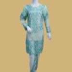 Mint Green Embroidered Lawn Suit with Floral Motifs