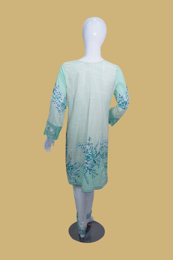 Mint Green Embroidered Lawn Suit with Floral Motifs
