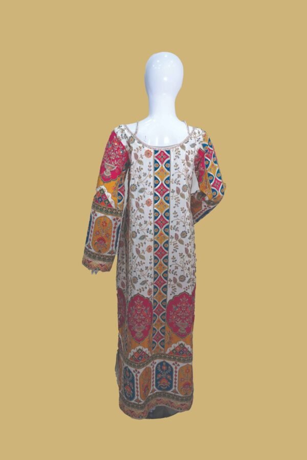 Multicolor Ethnic Print Straight Shirt Dua Fashion Corner Exclusive