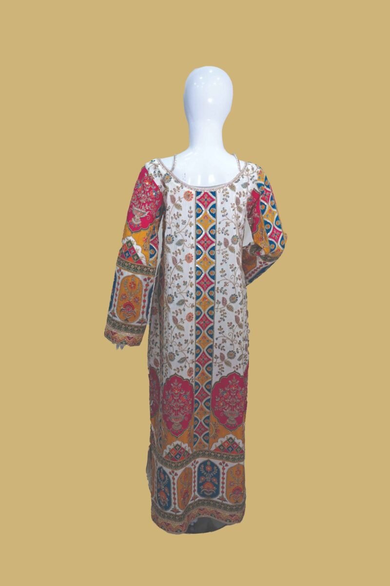 Multicolor Ethnic Print Straight Shirt Dua Fashion Corner Exclusive