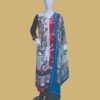 Multicolor Printed Lawn Suit with Blue Dupatta