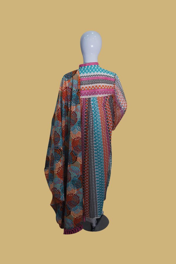 Multicolor Printed Lawn Suit with Embroidered Neckline
