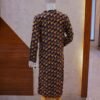 Mustard 2-Piece Set with Navy Blue Floral Printed Coat