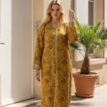 Mustard Mirror Work-Inspired Shirt with Traditional Patch Print