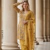 Mustard Yellow Floral Embroidered
