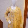 Mustard Yellow Floral Embroidered