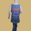 Navy Blue Ethnic Chic Suit with Printed Trousers