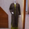 Olive Green 2-Piece Set with Black Multicolor Printed Coat