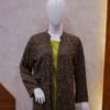 Olive Green 2-Piece Set with Black Multicolor Printed Coat