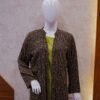 Olive Green 2-Piece Set with Black Multicolor Printed Coat