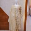 Pastel Beige Floral Embroidered